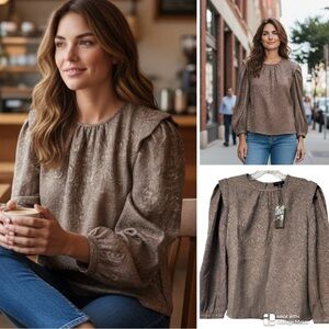 NWT Anthropologie Current Air jacquard top